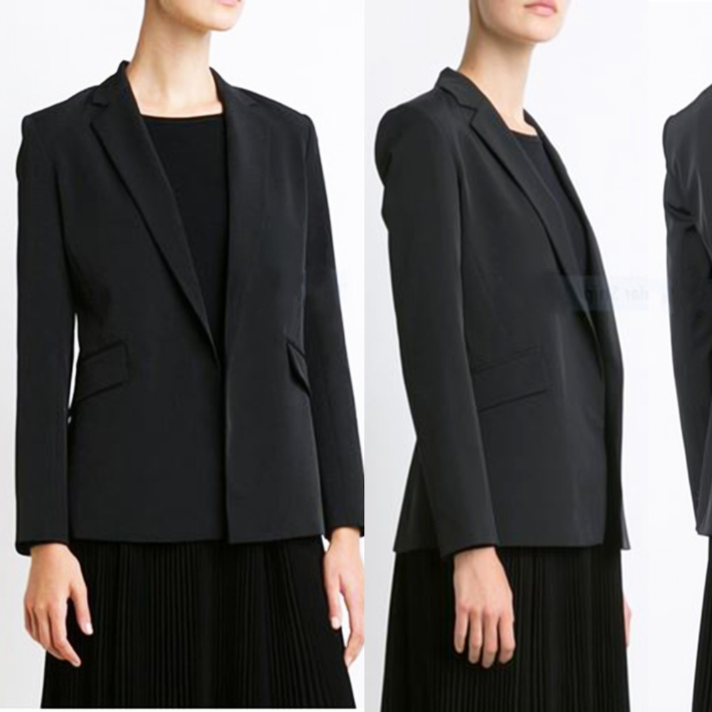 Theory Sedeia LS Becker Open-Front Black Blazer
